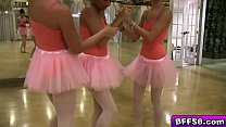 Lesbian teen ballerinas enjoy licking pussies